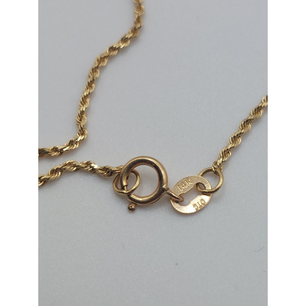 14K Gold Anchor Necklace Nautical Rope Chain Maritime Pendant 20" Vintage 4.4 g - Picture 11 of 16